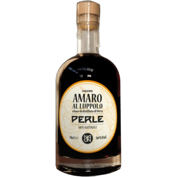 Amaro al luppolo Perle, a base di distillato di birra
