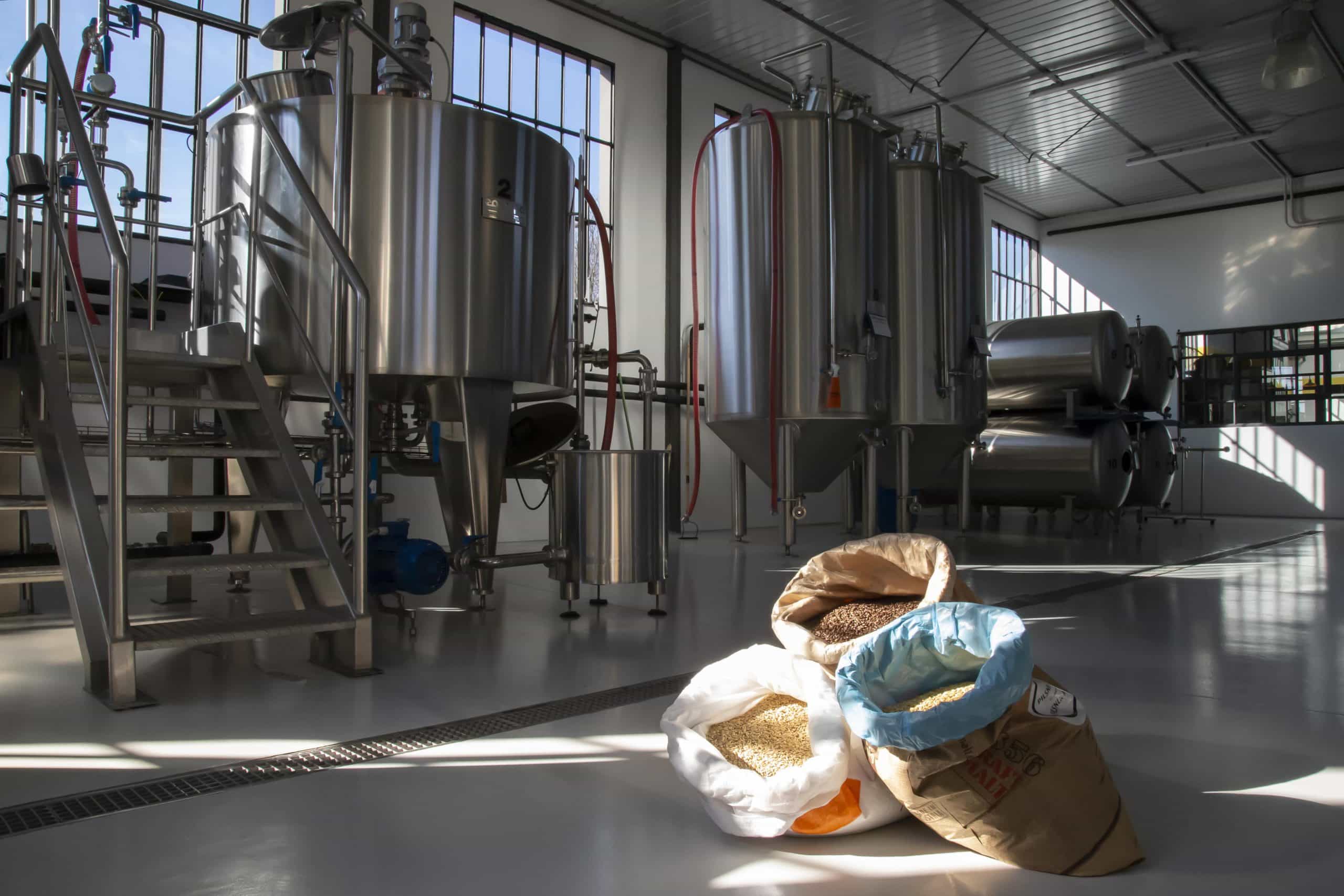 Il laboratorio di produzione del birrificio